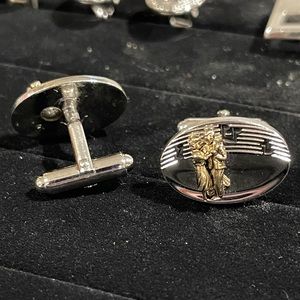 Two-Tone Music and Dancing Themed Cuff Links